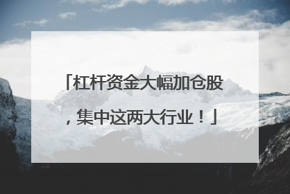 杠杆资金大幅加仓股，集中这两大行业！