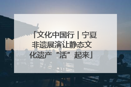 文化中国行｜宁夏 非遗展演让静态文化遗产“活”起来
