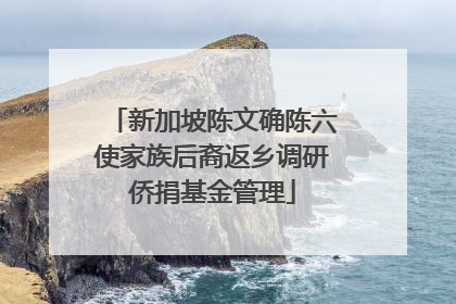 新加坡陈文确陈六使家族后裔返乡调研侨捐基金管理