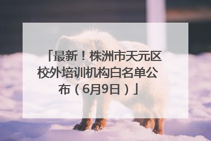 最新！株洲市天元区校外培训机构白名单公布（6月9日）