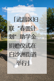 武昌区妇联“春蕾计划”助学金捐赠仪式在白沙洲街道举行