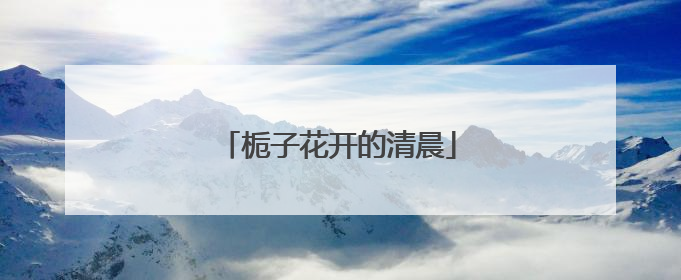 栀子花开的清晨