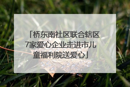 桥东南社区联合辖区7家爱心企业走进市儿童福利院送爱心