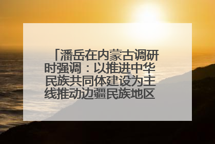 潘岳在内蒙古调研时强调：以推进中华民族共同体建设为主线推动边疆民族地区高质量发展