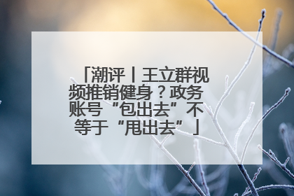 潮评丨王立群视频推销健身？政务账号“包出去”不等于“甩出去”
