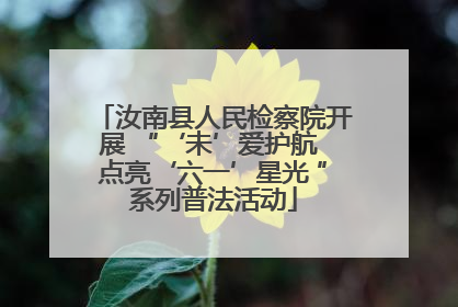 汝南县人民检察院开展 “‘未’爱护航 点亮‘六一’星光 ”系列普法活动