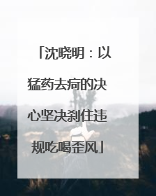 沈晓明：以猛药去疴的决心坚决刹住违规吃喝歪风