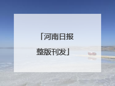 河南日报整版刊发