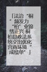 法治“桐”频发力 “柏”业锦绣正兴 桐柏县政法系统交出优化营商环境“成绩单”