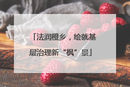 法润橙乡，绘就基层治理新“枫”景