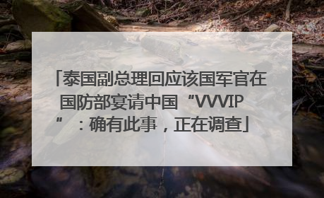 泰国副总理回应该国军官在国防部宴请中国“VVVIP”：确有此事，正在调查