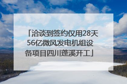 洽谈到签约仅用28天 56亿微风发电机组设备项目四川蓬溪开工