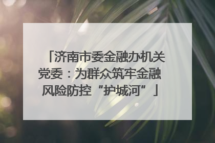 济南市委金融办机关党委：为群众筑牢金融风险防控“护城河”