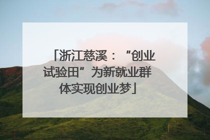 浙江慈溪：“创业试验田”为新就业群体实现创业梦