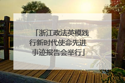 浙江政法英模践行新时代使命先进事迹报告会举行