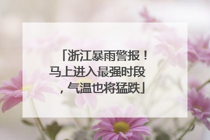 浙江暴雨警报！马上进入最强时段，气温也将猛跌
