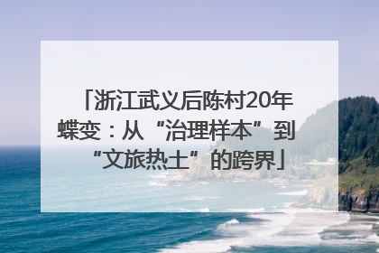浙江武义后陈村20年蝶变：从“治理样本”到“文旅热土”的跨界