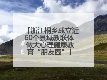 浙江桐乡成立近60个县域教联体 做大心理健康教育“朋友圈”