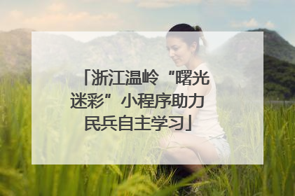 浙江温岭“曙光迷彩”小程序助力民兵自主学习