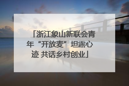浙江象山新联会青年“开放麦”坦露心迹 共话乡村创业