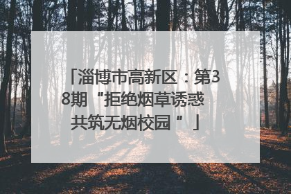 淄博市高新区：第38期“拒绝烟草诱惑 共筑无烟校园 ”