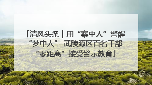 清风头条｜用“案中人”警醒“梦中人” 武陵源区百名干部“零距离”接受警示教育