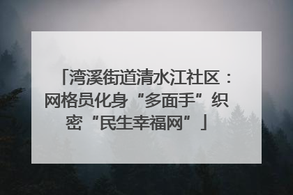 湾溪街道清水江社区：网格员化身“多面手”织密“民生幸福网”