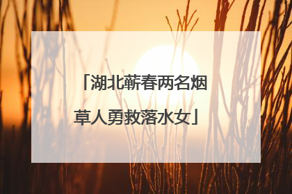 湖北蕲春两名烟草人勇救落水女