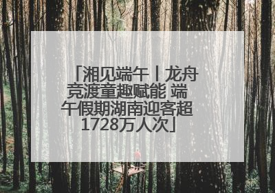 湘见端午丨龙舟竞渡童趣赋能 端午假期湖南迎客超1728万人次