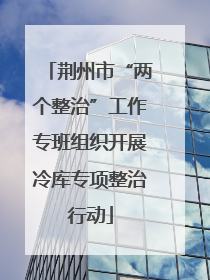 荆州市“两个整治”工作专班组织开展冷库专项整治行动