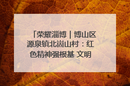 荣耀淄博｜博山区源泉镇北崮山村：红色精神强根基 文明新风润山乡