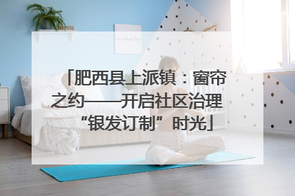 肥西县上派镇：窗帘之约——开启社区治理“银发订制”时光