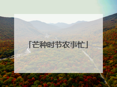 芒种时节农事忙