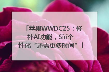 苹果WWDC25：修补AI功能，Siri个性化“还需更多时间”