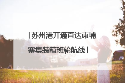 苏州港开通直达柬埔寨集装箱班轮航线