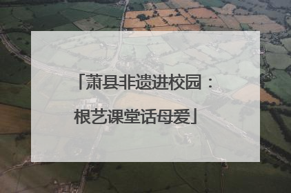 萧县非遗进校园：根艺课堂话母爱