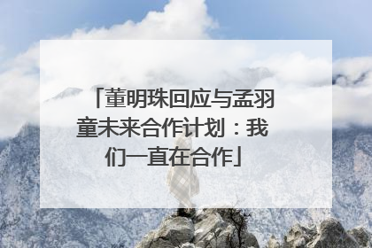 董明珠回应与孟羽童未来合作计划：我们一直在合作