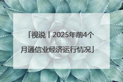视说丨2025年前4个月通信业经济运行情况