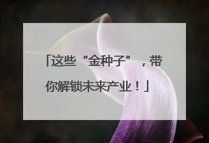 这些“金种子”，带你解锁未来产业！