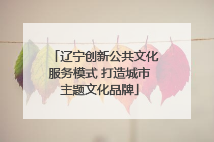 辽宁创新公共文化服务模式 打造城市主题文化品牌