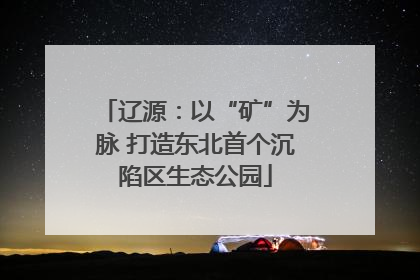 辽源：以“矿”为脉 打造东北首个沉陷区生态公园
