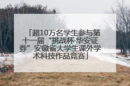超10万名学生参与第十一届“挑战杯·华安证券”安徽省大学生课外学术科技作品竞赛
