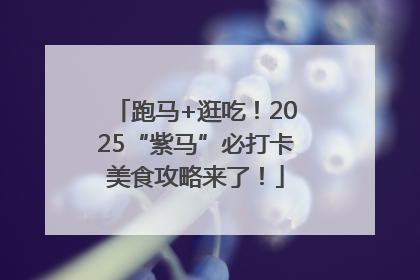 跑马+逛吃！2025“紫马”必打卡美食攻略来了！