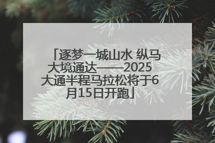 逐梦一城山水 纵马大境通达——2025大通半程马拉松将于6月15日开跑