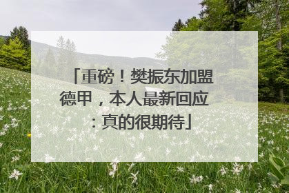 重磅！樊振东加盟德甲，本人最新回应：真的很期待