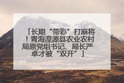长期“带彩”打麻将！青海湟源县农业农村局原党组书记、局长严卓才被“双开”