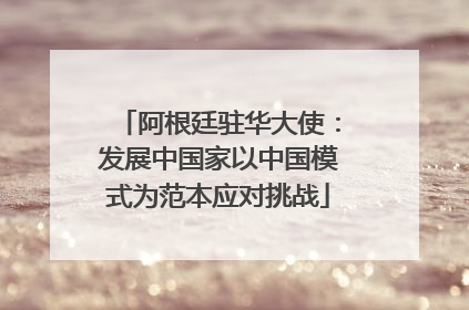 阿根廷驻华大使：发展中国家以中国模式为范本应对挑战