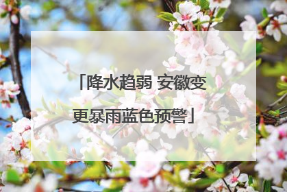 降水趋弱 安徽变更暴雨蓝色预警
