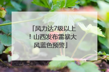 风力达7级以上！山西发布雷暴大风蓝色预警