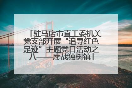 驻马店市直工委机关党支部开展“追寻红色足迹”主题党日活动之八——鏖战独树镇
